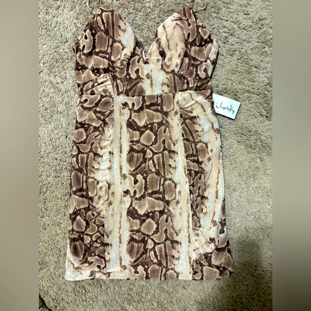 Snake print mini dress